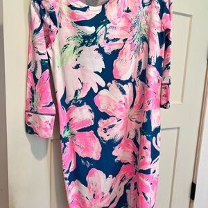 Lilly Pulitzer Vibrant Pink and Blue Floral Dress